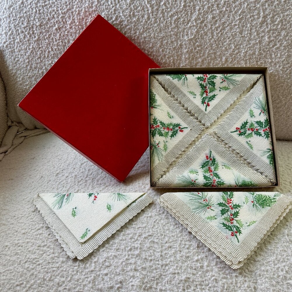Vintage Christmas Paper Napkins West Germany